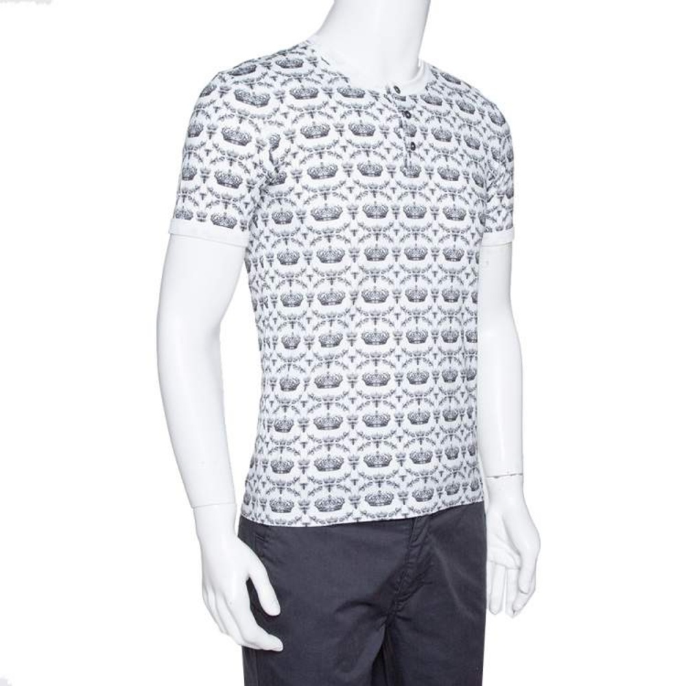 White Patterned Henley